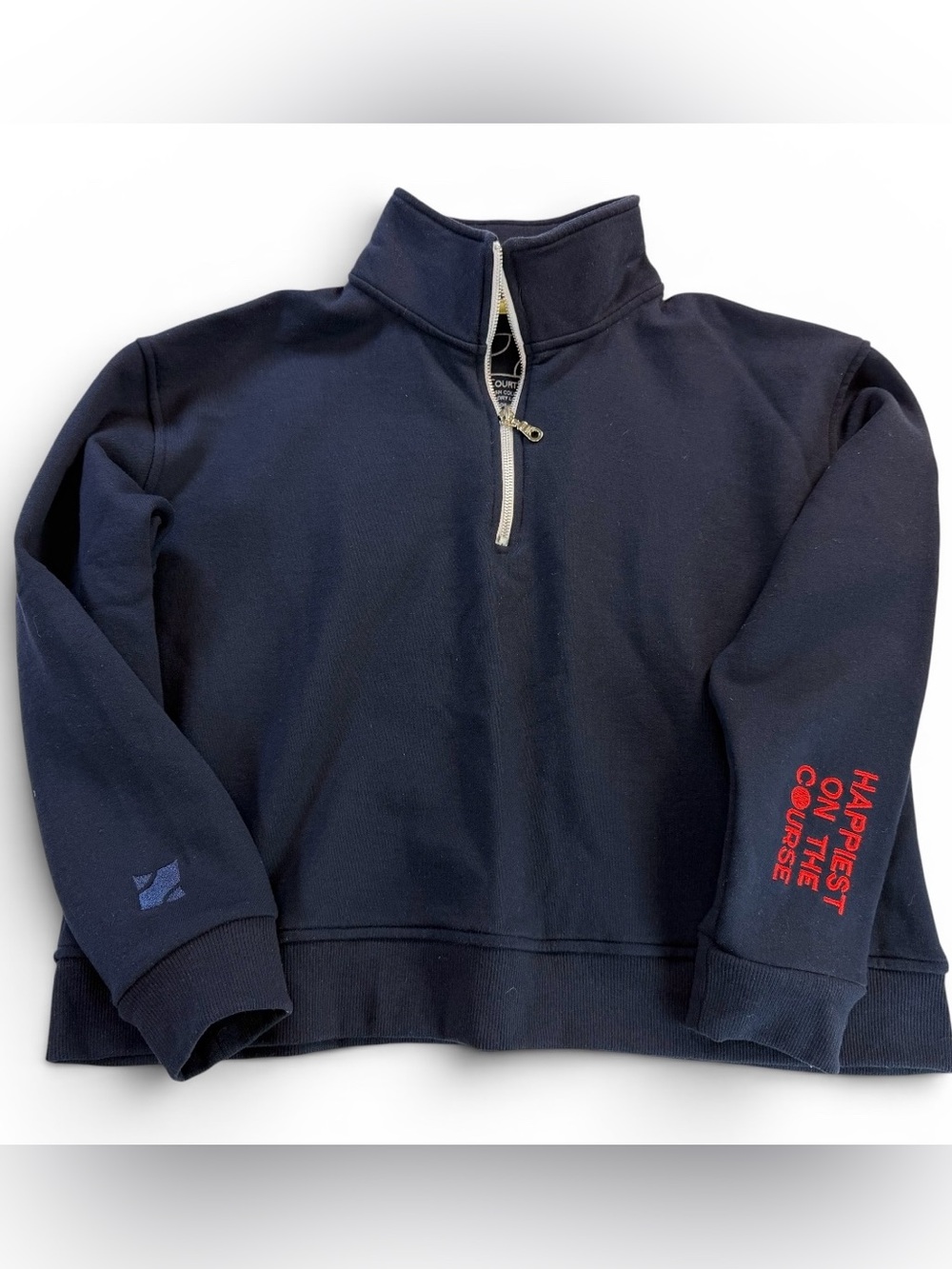 Court Life Navy Quarter Zip Golf Sweatshirt